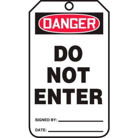 ACCUFORM Accuform Danger Do Not Enter Tag, PF-Cardstock, 25/Pack MDT187CTP